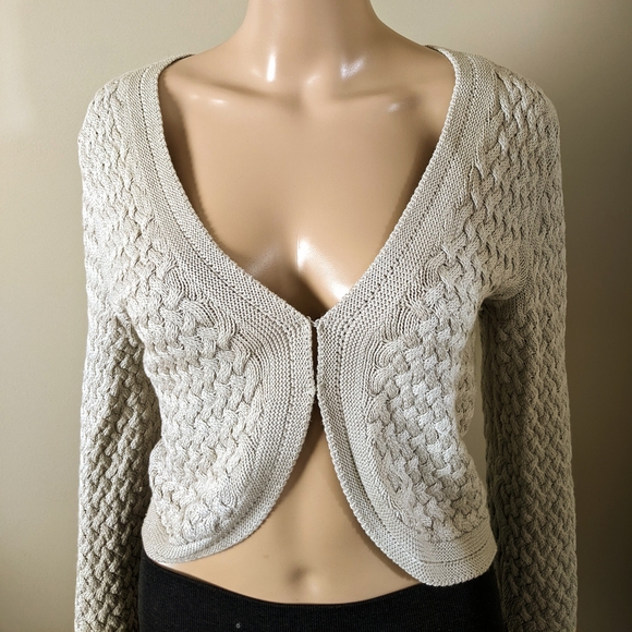 Banana Republic Cream Knit Cardigan Sweater, Women's Medium - Picture 4 of 9